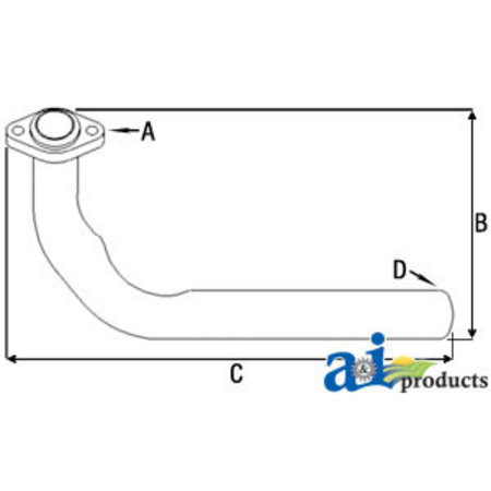 A & I PRODUCTS Exhaust Pipe 12" x12" x3" A-AB322R